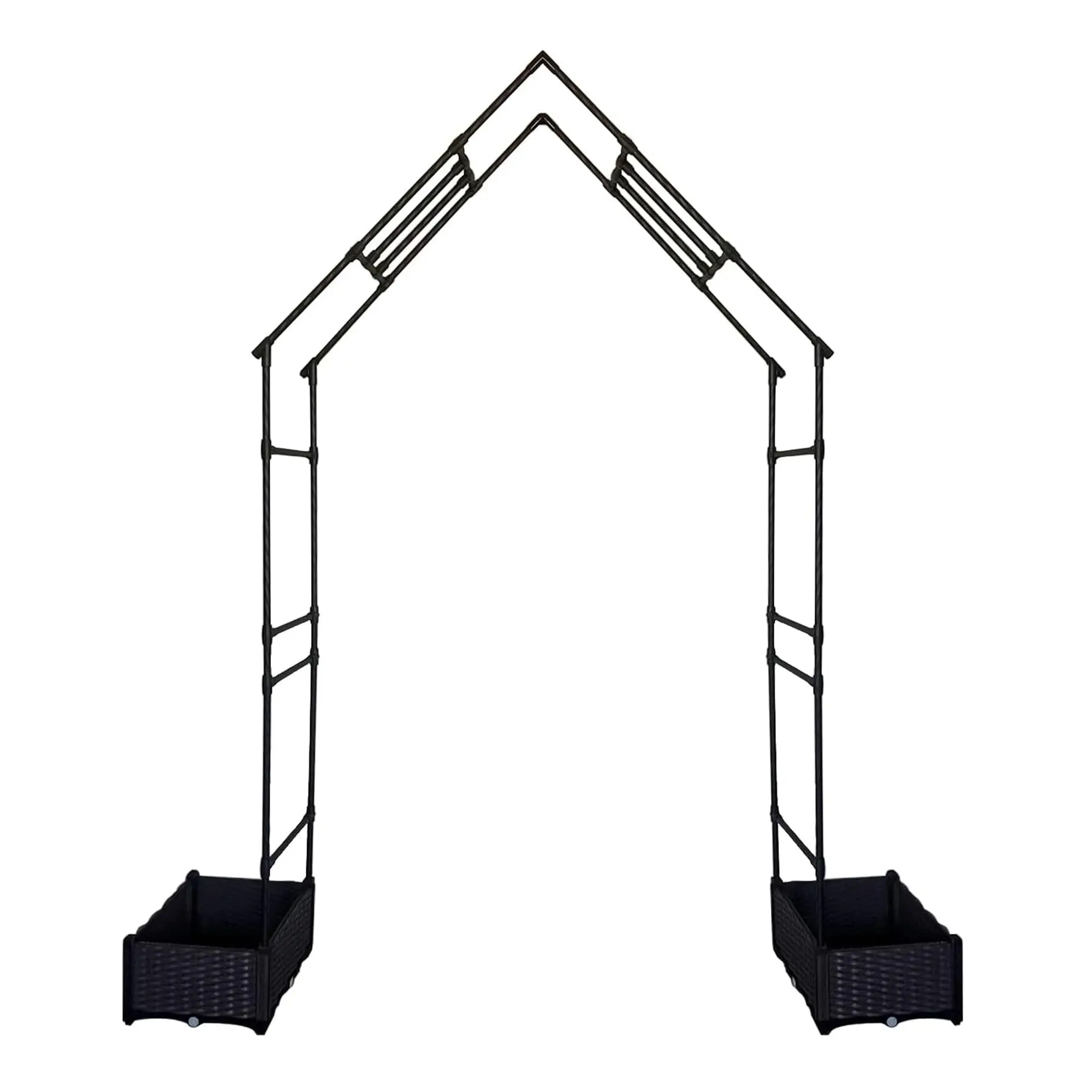 Garvee New Upgraded Metal Garden Arbor 94" with Built-In Planters, Rustproof Trellis for Vines Roses, Sturdy Outdoor Arch for Ceremonies, Patio Yard Landscape Decor
