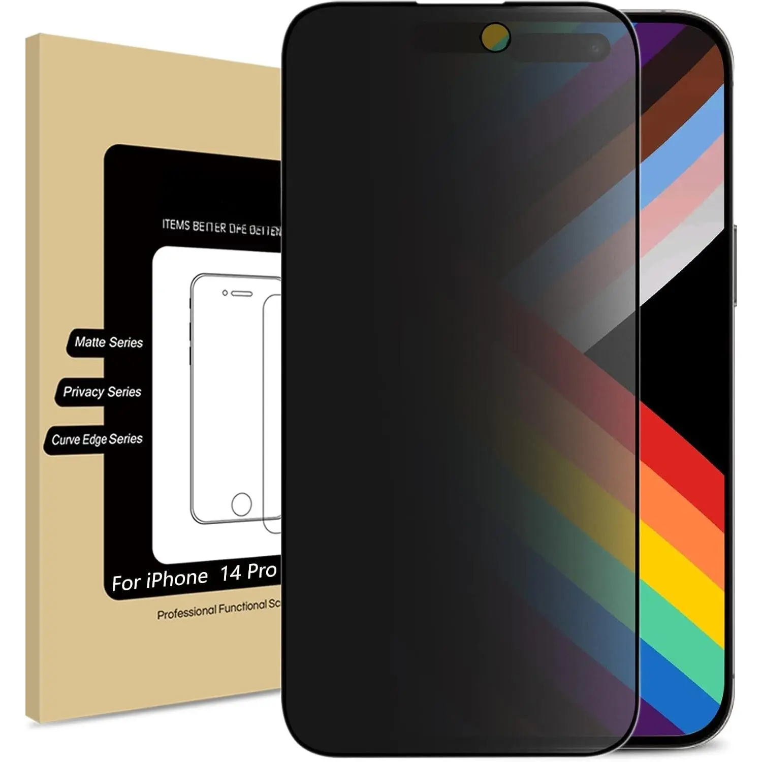 Matte  Screen Protector for  14 Pro 6.1-inch 2022 with Alignment Sticker, Anti-Spy Anti-Glare Full Coverage Tempered Glass Anti-Fingerprint Smooth Film, Easy to Install