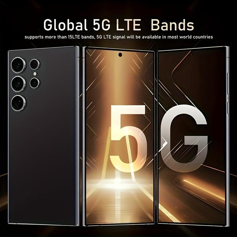 2025 Ultra 5G Smartphone - Unbeatable Performance Android 14, 8+256GB, 8000mAh Battery, 6.8" HD Display, Dual 50MP+13MP Camera, Built-in Stylus, Dual SIM, Fingerprint & Face Unlock, Black, Sleek Modern Design