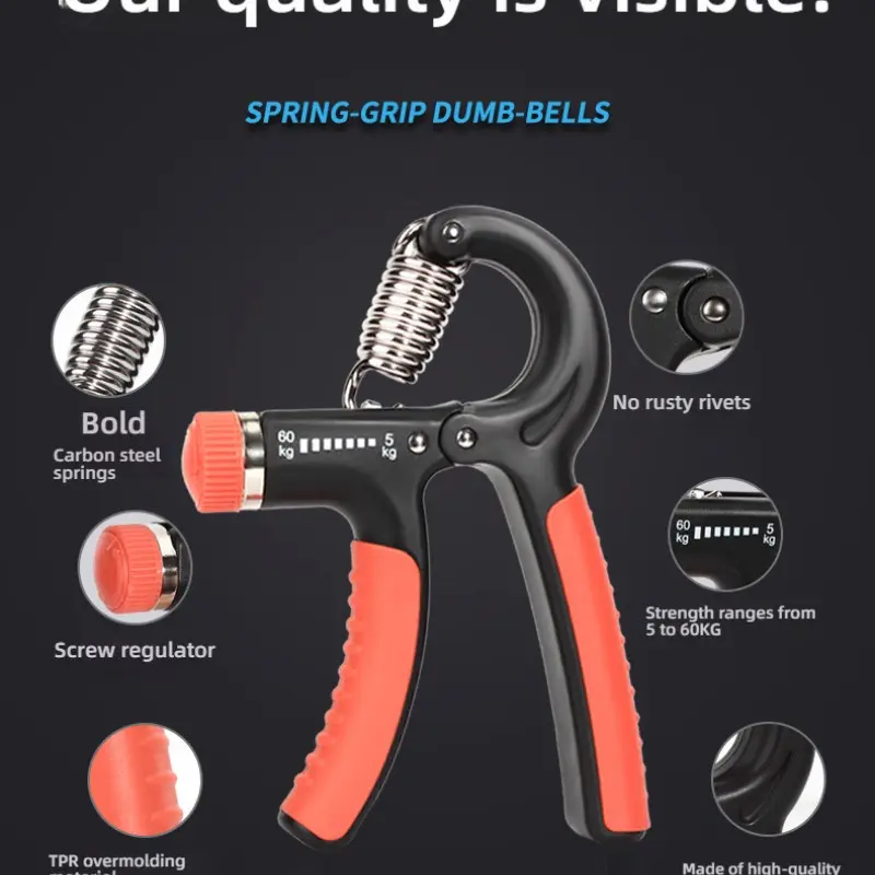 Adjustable Portable Hand Gripper Strengthener, Adjustable Resistance Wrist Trainer for Forearm & Hand Strength Workout, Home Gym & Physical Rehabilitation Equipment, Ideal for Climbing, Boxing, Weightlifting, Tennis & Rock Climbing Training