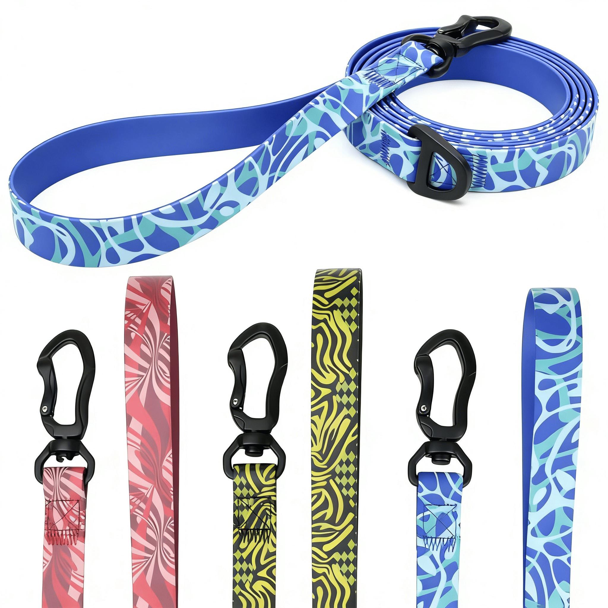 Trendy Waterproof Dog Leash & Collar Set - Heavy Duty PVC for Ultimate Pet Comfort swivel freedom harness