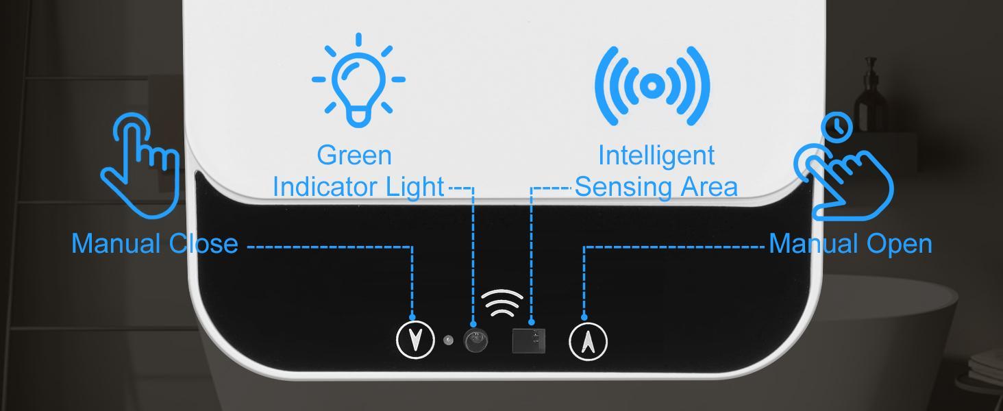 Touchless Motion Sensor Bathroom Trash Can with Lid, 4 Gallon Automatic Small Garbage Can, Narrow Smart Electric Plastic Waste Bin for Bedroom, Living Room, Office & Kitchen Touchless Motion Sensor Bathroom Trash Can with Lid, 4 Gallon Automatic Small Garbage Can, Narrow Smart Electric Plastic Waste Bin for Bedroom, Living Room, Office & Kitchen