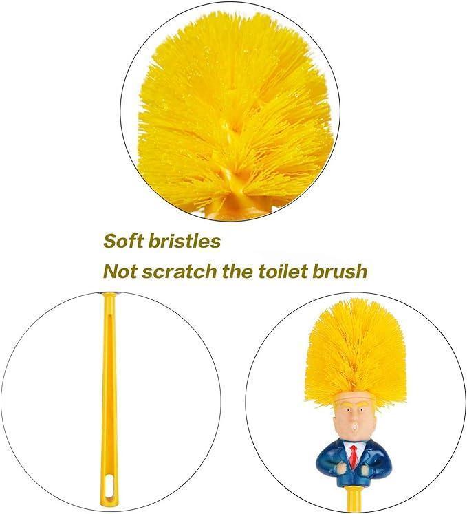 Cute Yellow Plastic Toilet Brush - 360° Deep Cleaning Anti-Mold & Quick-Dry | Non-Scratch Ergonomic Handle | Durable Easy-to-Store Bathroom Toilet Bowl Cleaning Essential