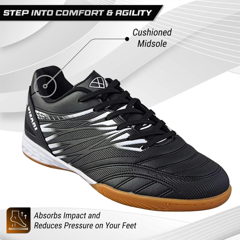 Vizari Indoor Soccer Shoes for Men and Women |   Lightweight Indoor Football Shoes with Synthetic Upper |   Non-Marking Rubber Outsole Cleats for Indoor Soccer and Futsal Surfaces