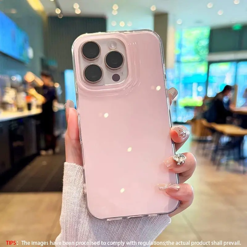 Simple Jelly Solid Color Gloss Anti Drop Phone Case Cover iPhone 17 Pro Max 17 Air 16 15 14Plus 13 12Pro Max Dopamine Girl Protective Case Casing
