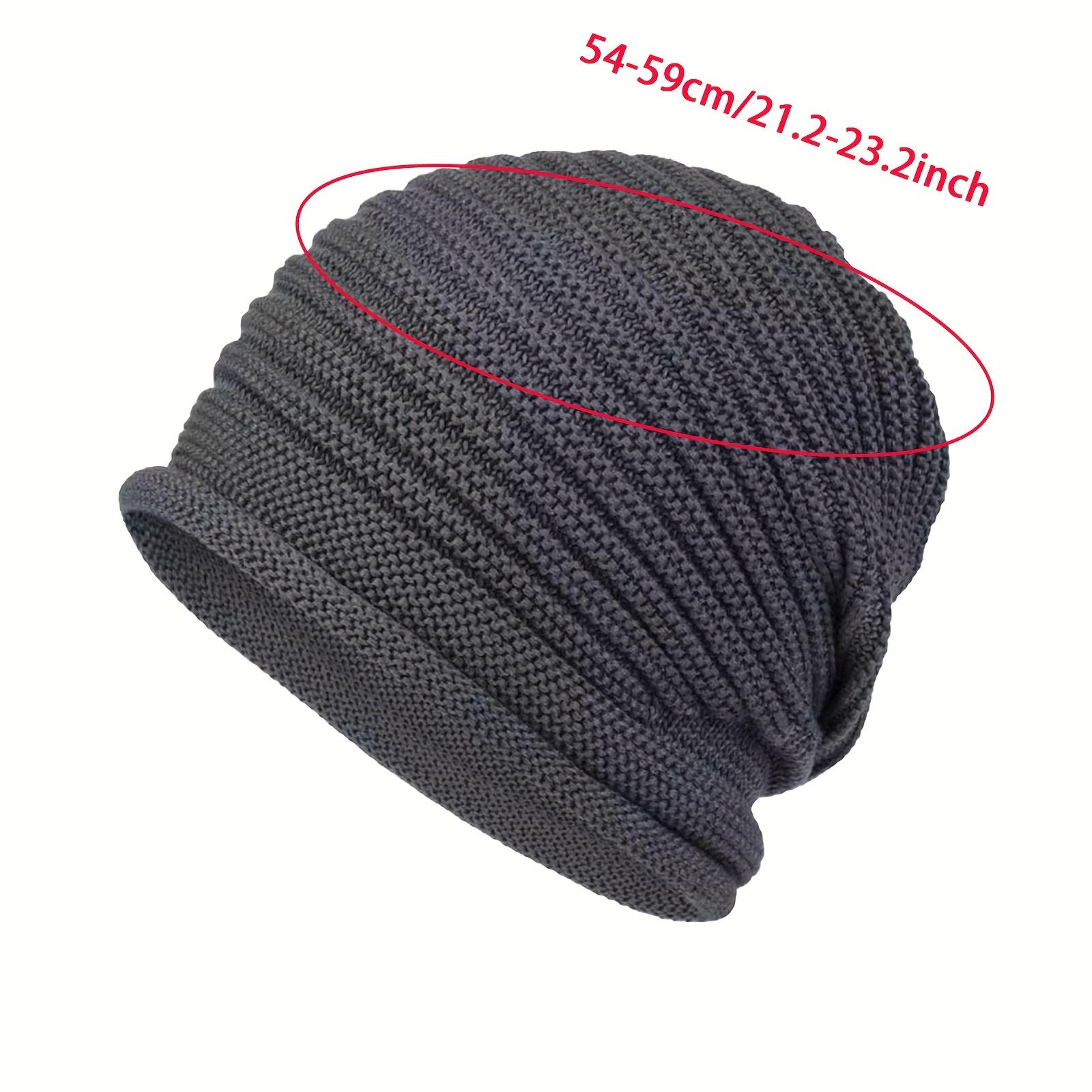 Double Layer Beanie Hat for Men & Women - Black Striped Warm Slouchy Cap with Ear Protection, Lightweight & Fitted for Outdoor Cycling, Running, and Winter Sports, Winter Sports Hat |   Double Layered Beanie |   Texture