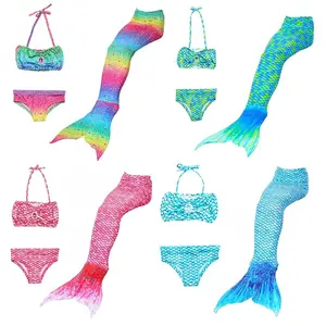 Girl mermaid Style Swimsuit Three Piece Role-playing Costume Little Mermaid Swimsuit Suitable for Beach Pool Party Occasions