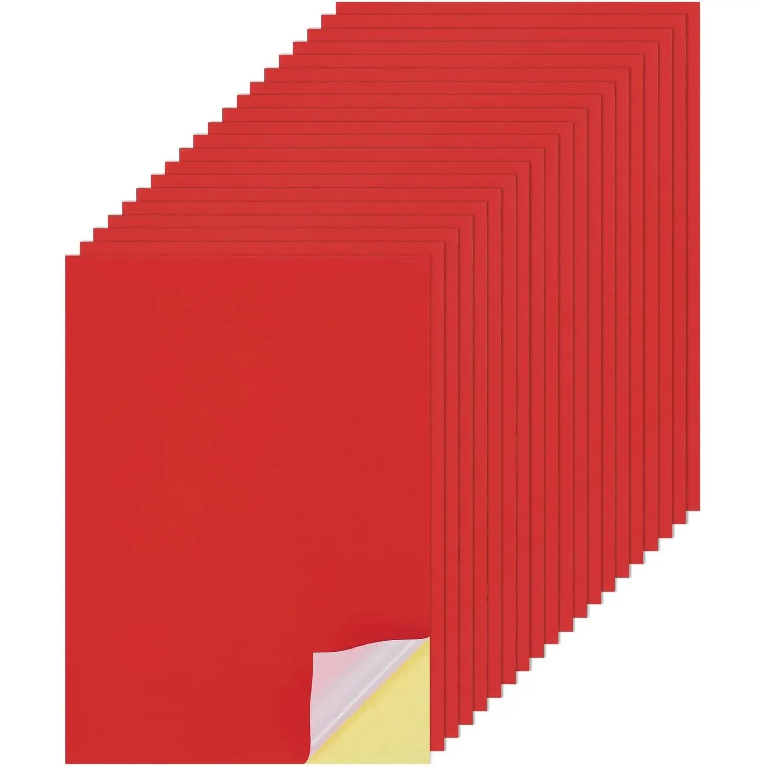 25 Sheets Printable Sticker Paper, 8"x12" A4 Self Adhesive Sticker Backing Paper 250gsm for Craft Scrapbooking Inkjet Printer, Dark Red