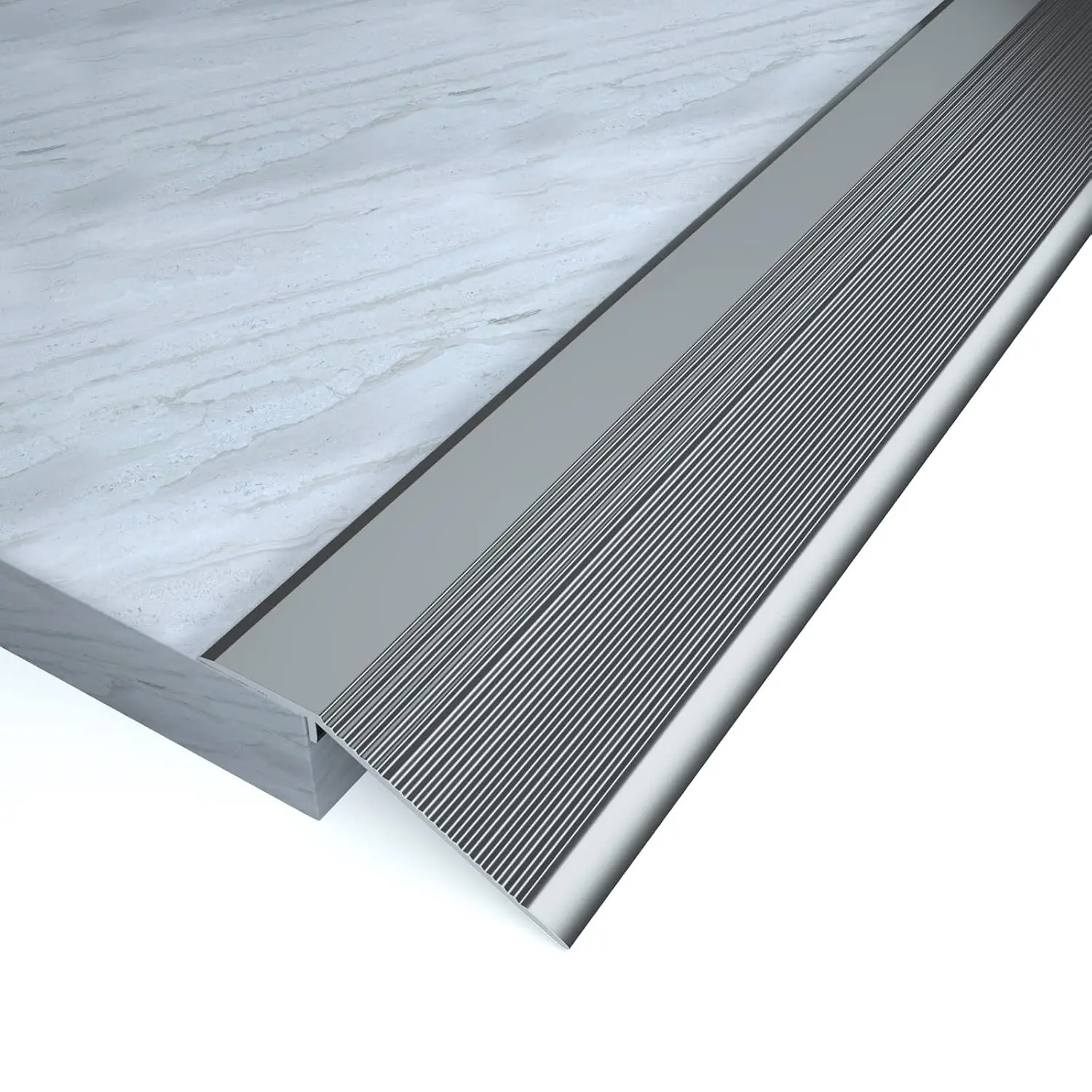 Threshold Ramps for Doorways, 48" Metal Floor Transition Strip Replacement, Aluminum Floor Reducer Molding for Carpet/Entry Door/Tile/Threshold/Wheelchair (Gray)