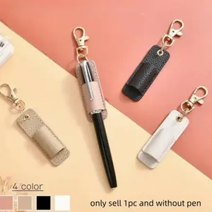 Portable Soft Keychain Pen Holder, PU Pencil Case with Clip, Compact Mini Pouch, Practical Gift for Indoor and Outdoor Use,Pen Holder, Pencil Case, Stationery Pouch, Keychain Accessory