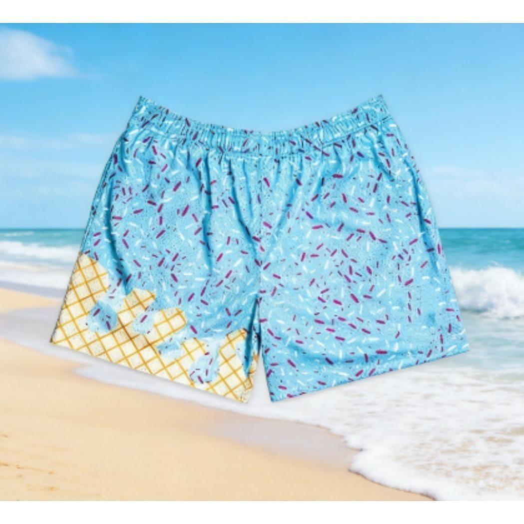 Baseball Lifestyle Beach Shorts Unisex 101-Strawberry High Quality Breathable Lightweight IceC-ream Mesh Bottoms Casual Outdoor Summer Streetwear Trendy Cool Comfort