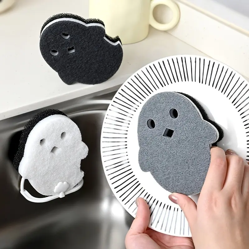 2PCS Multi-Purpose Ghost Cleaning Sponge Towel – Three-Layer Surface Cleaning Towel – Suitable for use in bathrooms, showers, kitchens, and other sponge-friendly areas.