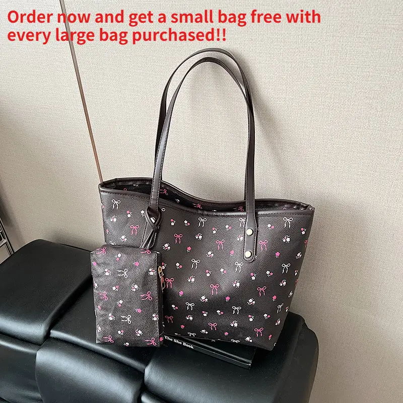Elegant Floral Bow Handbag for Women, Trendy Top Handle Shoulder Bag for Everyday Use and Commuting, Purse, Accessories For Women, Casual Handbags, Aesthetic Shoulder Bag, Shoulder Bags