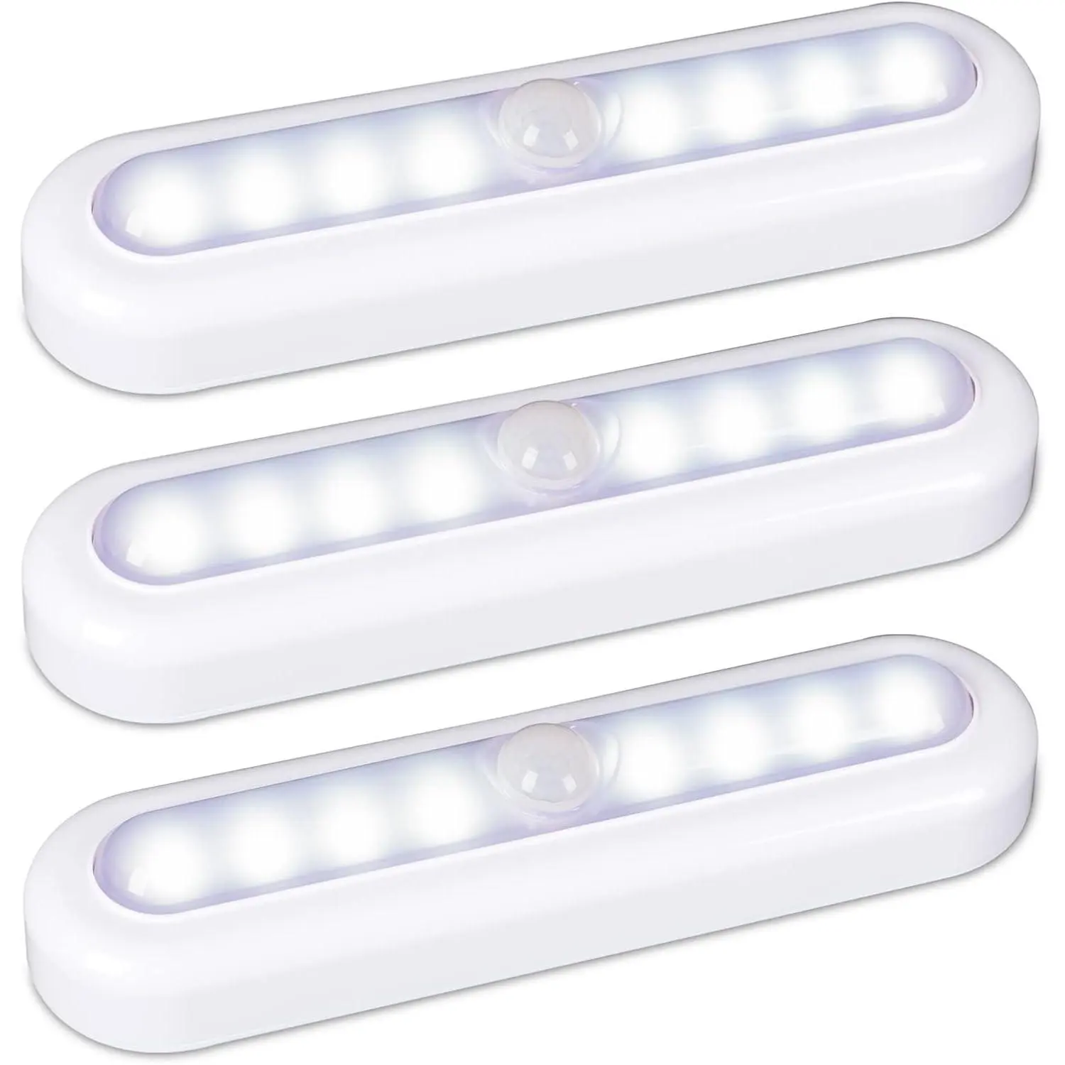 3 Pack 7” Motion Sensor Lights Indoor Battery Operated, Stick on LED Light for Closet, Stairs, Under Cabinet, Cool White