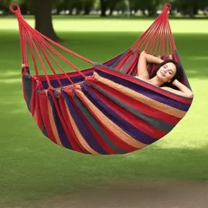 Colorful Outdoor Camping Hammock - Durable Park Hammock, Outdoor Leisure Hammock with Canvas Carry Bag, Vibrant Striped Hammock - Perfect for Relaxing in Patios, Gardens, and Outdoor Parks, Outdoor Hammock