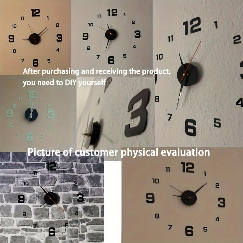 Glow Dark Silent Wall Clock Set, DIY Luminous Numerals Night Light Farmhouse Decor for Living Room Bedroom Father's Day and Mother's Day gifts