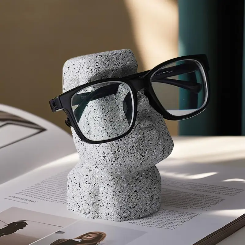 Modern Artistic Eyeglasses Holder Stand, Abstract Resin Sculpture, Freestanding Art Decor for Sunglasses and Office Desk, Display, Creative Eye Glasses Art Decor, No, Desk Accessory, Desk Setup Aesthetic