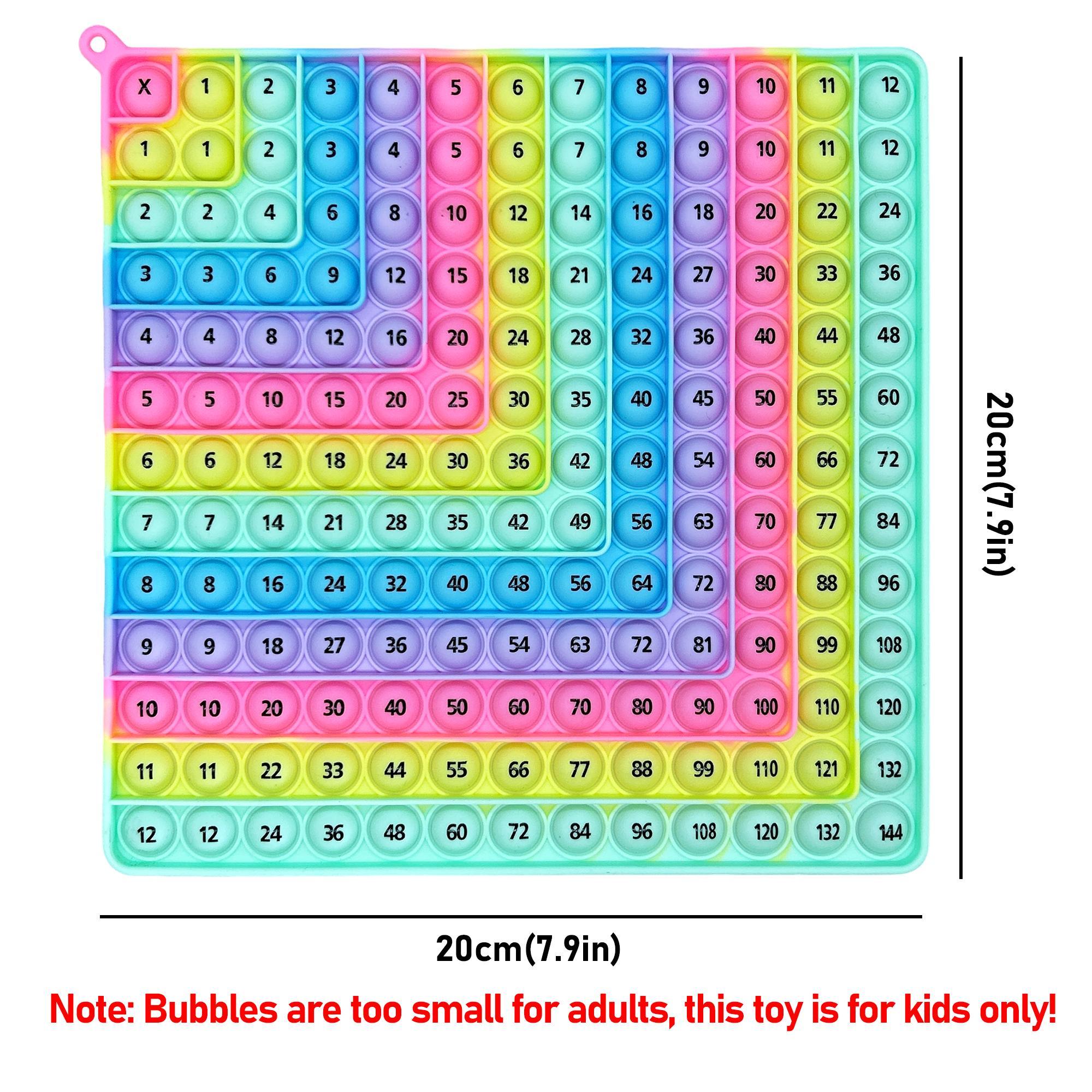 Multiplication Addition Practice Math Pop Fidget Board Game, Push Bubbles Times Table Numbers Fidget Toy, Durable Material #GLOBAL PICKS