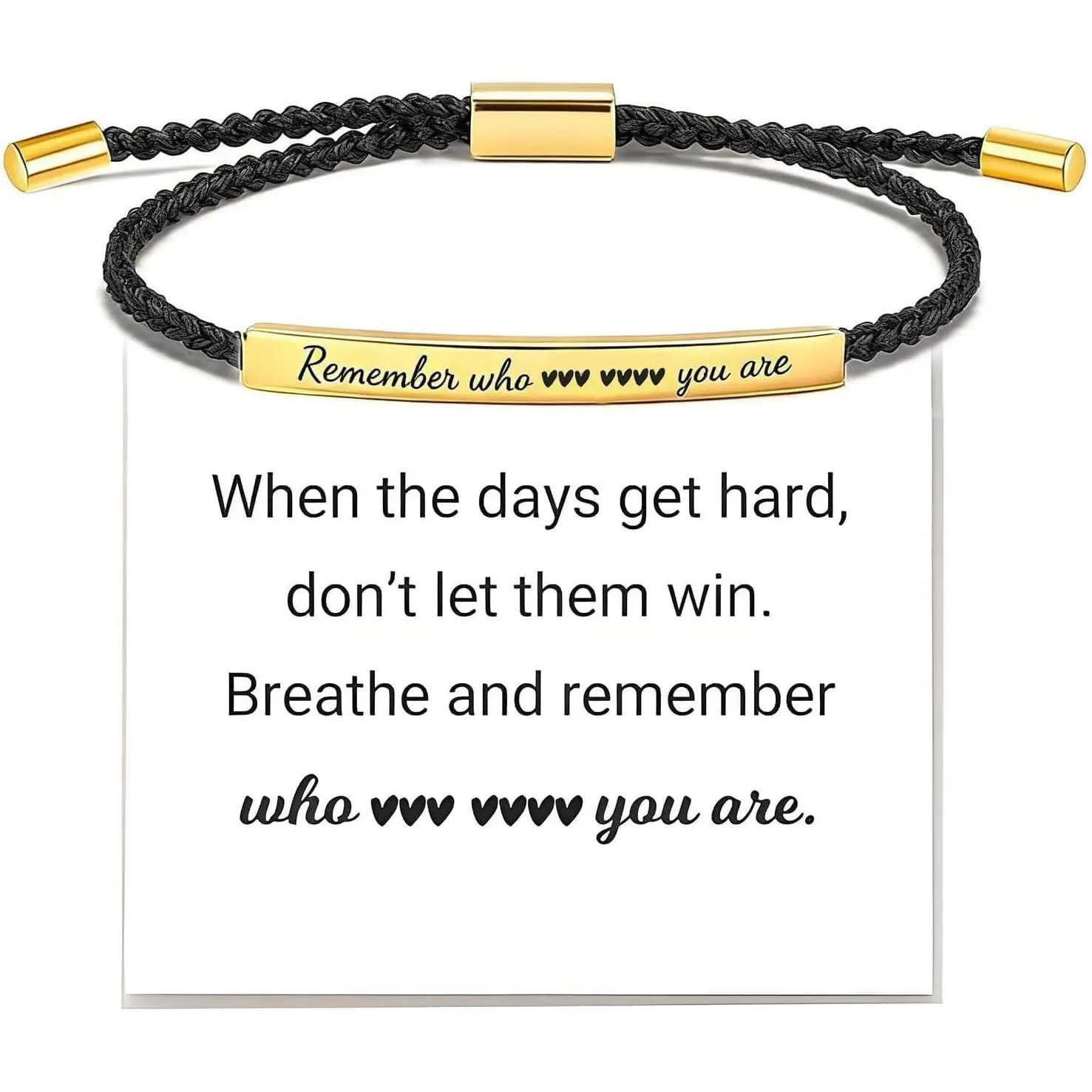 Remember Who The F You are Bracelet Motivational Braided Bracelets Inspirational Encouragement Gifts for Women