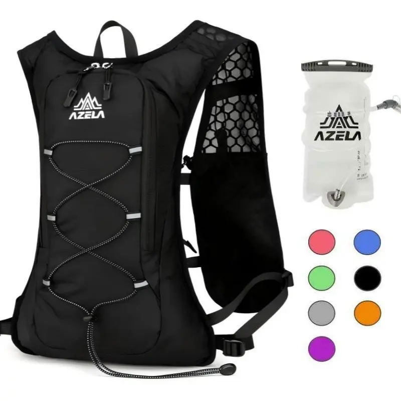 AZELA Running Vest Hiking Backpack,  Bounce-Free Marathon Hydration Pack With 1.5L Water Bladder, Lightweight Daypack,Unisex Water Carrier Sport Bag for Hiking, Trail Running, Skiing, Camping, Biking, Marathons, Jogging Equipment