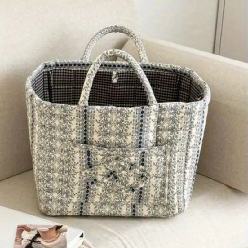 Large-capacity Storage Box, Flower Design, with Double Handles, Very Suitable for Laundry and Desktop Finishing, Storage Basket, Floral Pattern Basket