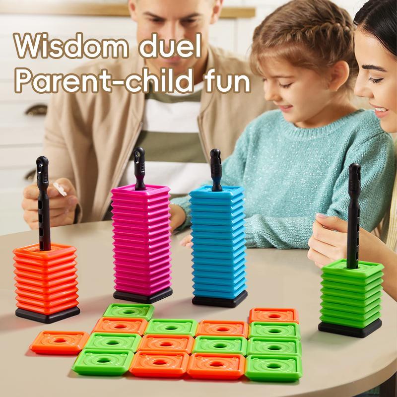 Portable Five-in-a-Row Game, 1 Box Colorful Family Board Games, Interactive Party Entertainment Toy for Family Party Gathering