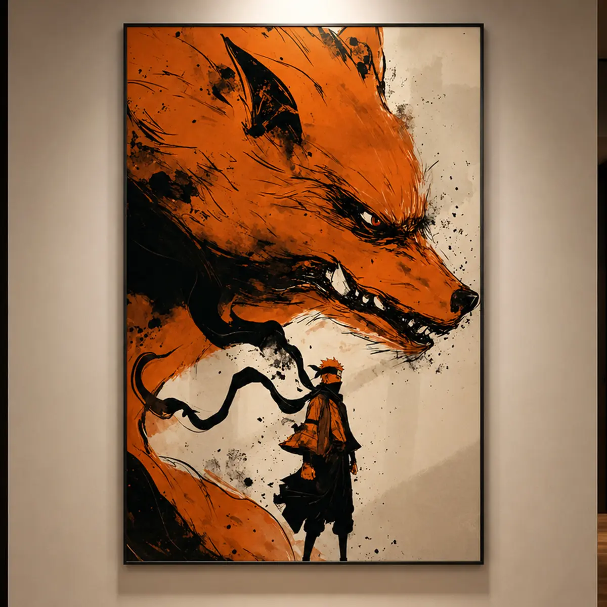 Naruto & Kurama Naruto-Style Art, Printable Wall Art, Anime Wall Art, Japanese Home Decor, Otaku Room Decor, Manga Fan Gift, Manga Poster Gift, Ninja Room Decor, Anime Bedroom Decor, Japanese Fantasy Art