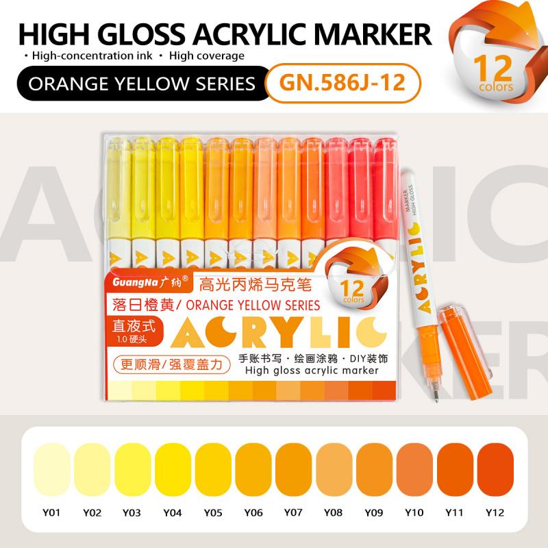 High Gloss Acrylic Markers,1mm Bullet Nib Acrylic Paint Pens Set,Bright Colors,Big Capacity ink,Wide Range of Uses,For Rock Painting, Canvas, Wood, Glass, Ceramic, Fabric, Plastic, Egg, Art Painting Supplies Kit #TOP PICKS