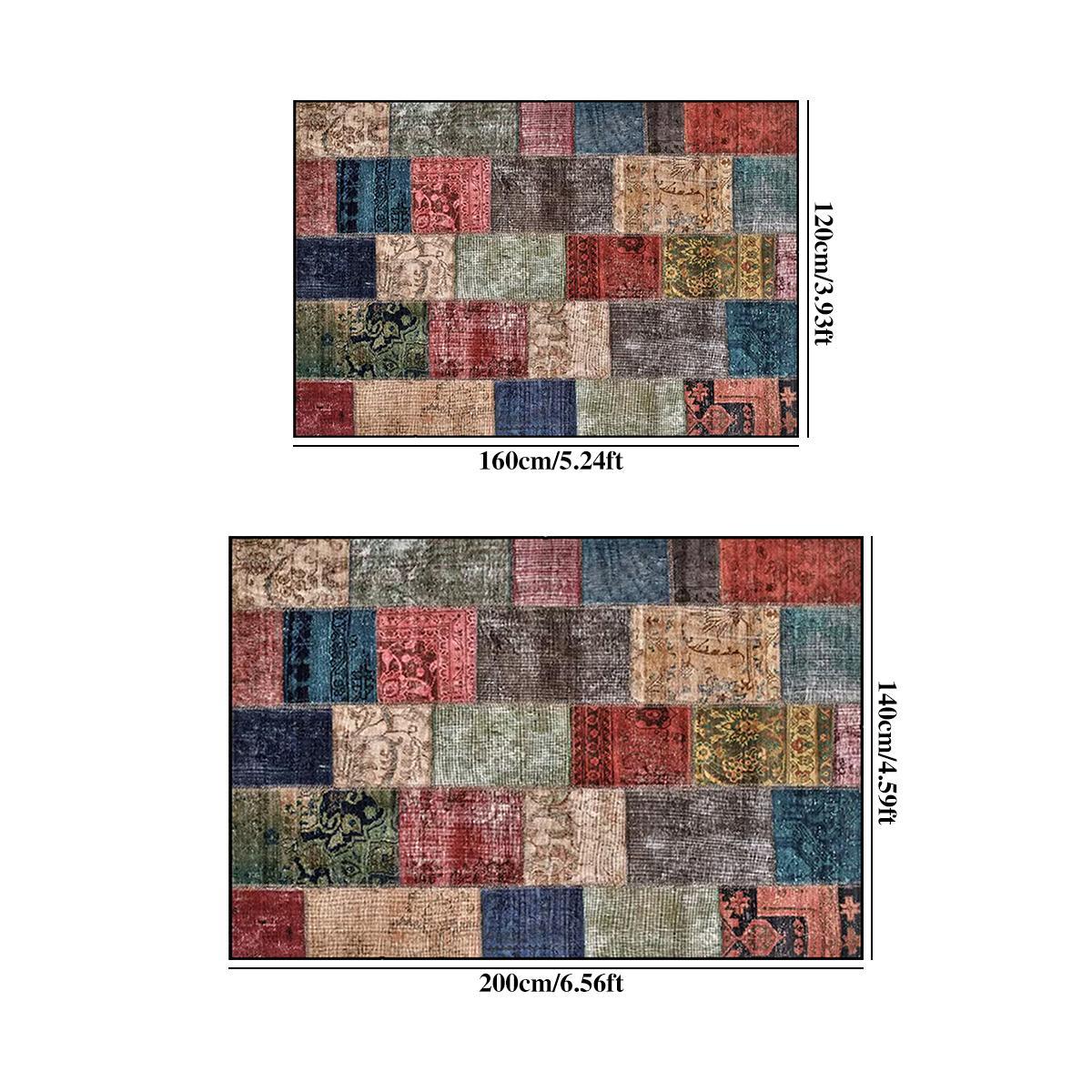 Vintage Boho Style Rug, 1 Count Non-slip Washable Soft Floor Mat Bedroom Carpet, Christmas 2024 Ornament, Room Decor, Boho Floral Rug, Decorative Turkish Rug for Home Living Room Bedroom Study Room, Home Decor, Christmas Gift Ideas