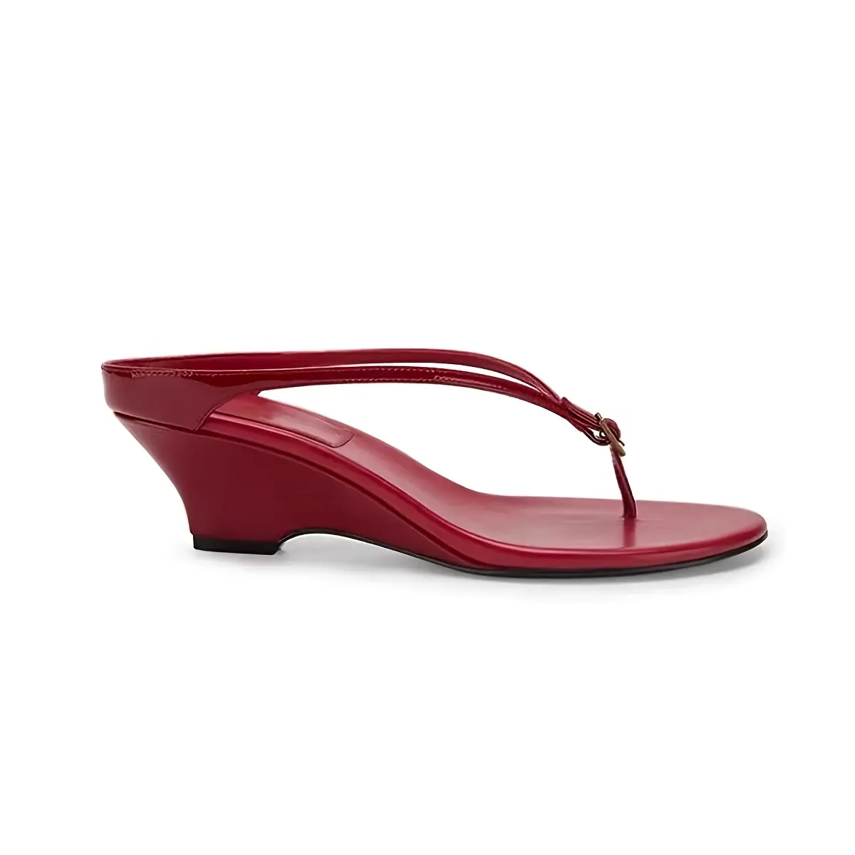 Women'S Fashion Wedge Heel Sandals And Slippers Mid-Heel Wine Red Women'S Shoes Flip-Flops Clip-Toe Round Toe Sandals And Slippers, Women Shoes Burgundy Footwear