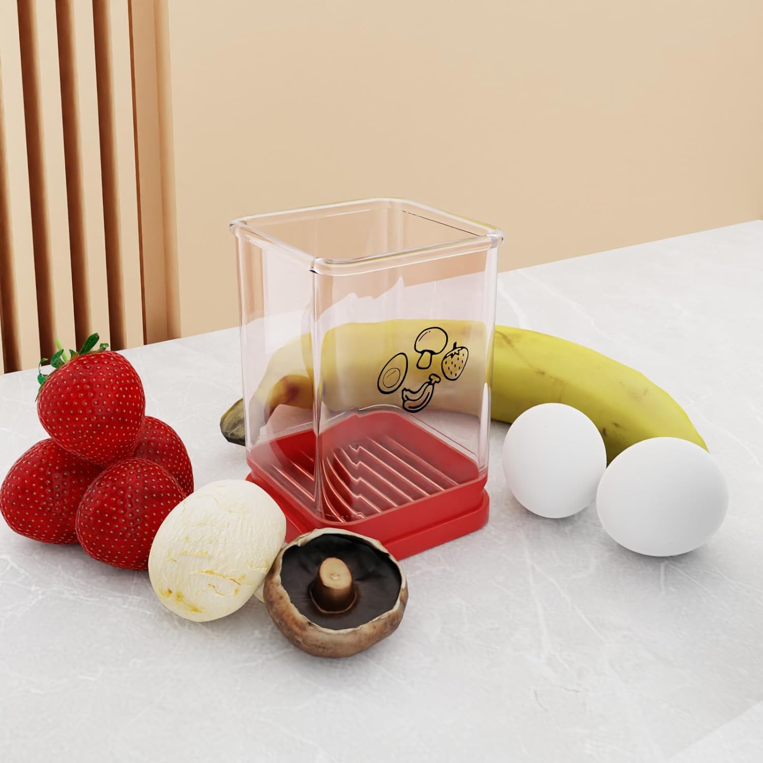 Multifunctional Fruit and Vegetable Slicer, Portable Cup-Style Kitchen Slicer and Egg Cutter with Stainless Steel Blade, Strawberry and Vegetable Cutting Tool