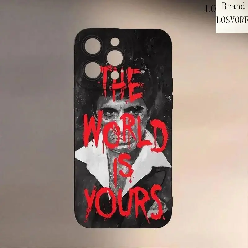 LOSVORF Scarface Design, Distinctive Style, New Phone Case Offering Complete Protection, Shock-Resistant And Drop-Resistant TPU Soft Rubber Cover, Iphone 16, 15, 14, 13, 12, 11 XS, XR, X7/8 Mini Plus Pro Max Series.