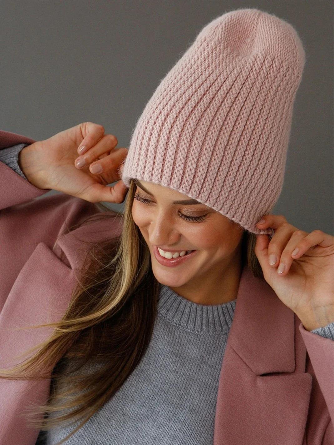 Hot Sale Women Hat Kpop Style Autumn /Winter Hat Soft Beanie Hats For Women Leisure Back Split Teens Ponytail Knitted Cap