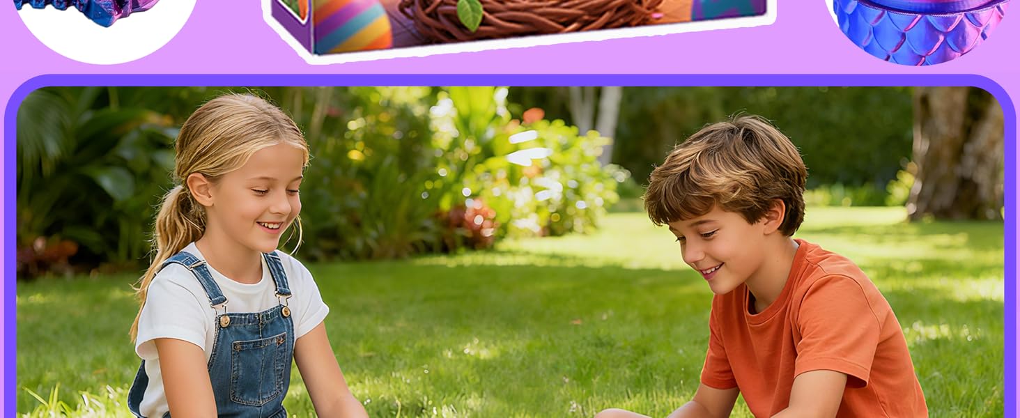 4PCS 3D Printed Dragon Eggs with Dragon Inside, Prefilled Easter Eggs with Toys for Kids 3D Printing Crystal Dragon Animals Easter Basket Stuffers and Essentials Dragon Gifts for Boys Girls