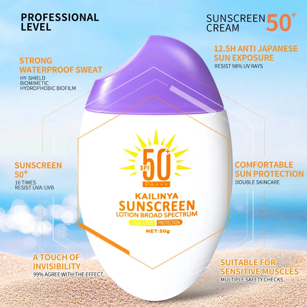 2pcs Sunscreen Fusion Water Magic SPF50, lightweight facial sunscreen that is not greasy, has a watery appearance, silky texture, 50ml, suitable for daily and outdoor use, skincare process