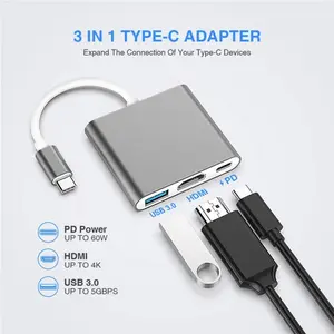 USB C3.1 type-c to hdmi4K 3 in 1 hub