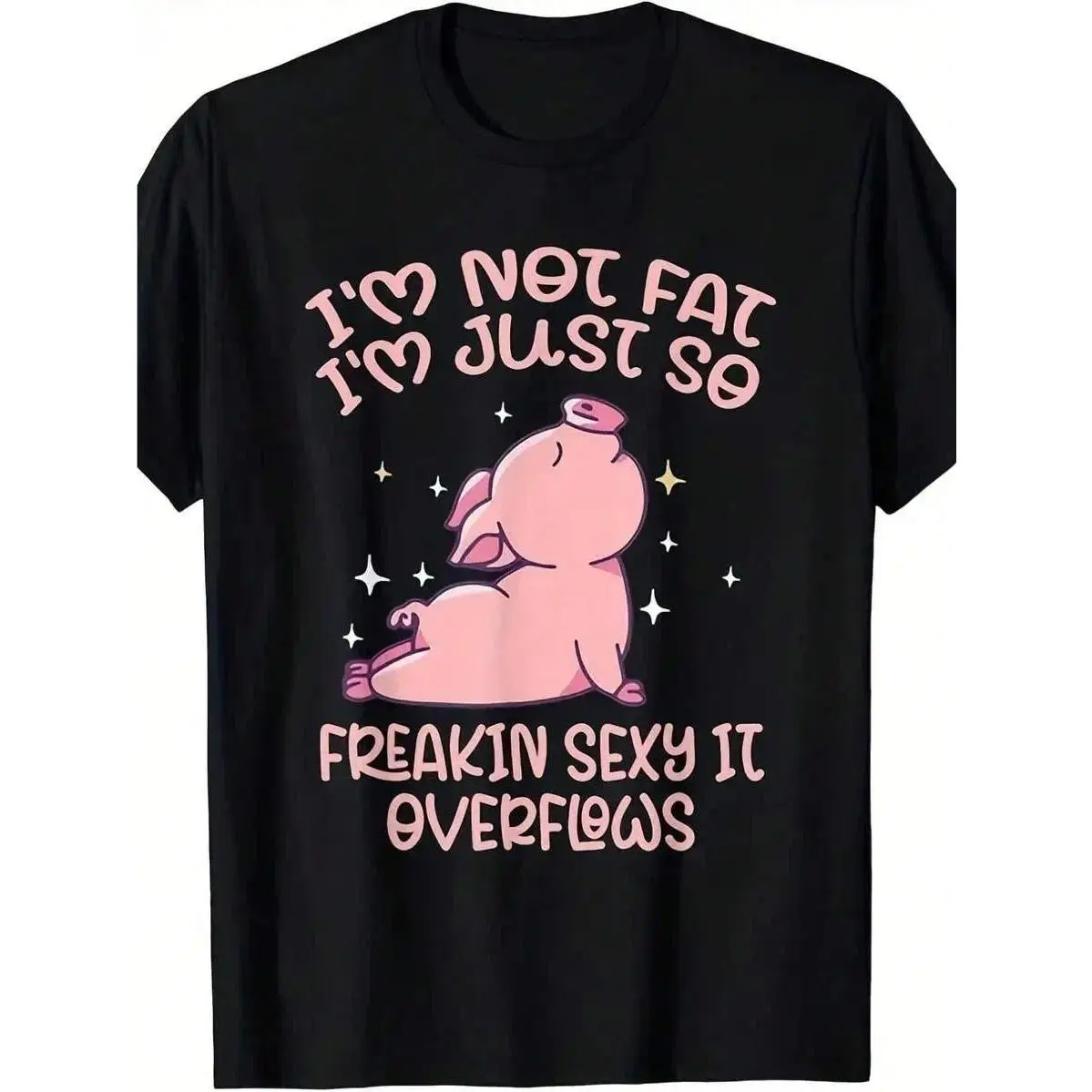 Men's Vintage Loose-Fit Crew Neck Short-Sleeve Graphic T-Shirt with Funny Piglet Print, XXL Menswear Casual Top