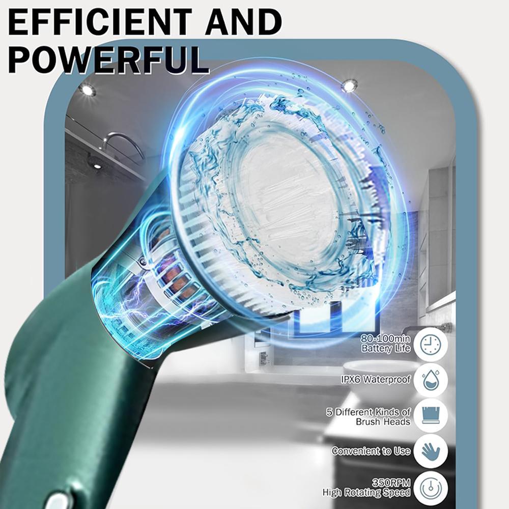 The multi-functional electric brush with liquid addition is suitable for bathroom and kitchen floor scrubbing brushes. It can replace 5 or 6 rotating electric brushes Rechargeable Spin Scrubber