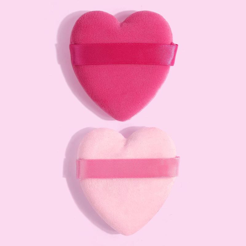 MAANGE Heart Shaped Powder Puff, 2/10pcs Soft Makeup Sponge Puff for Liquid Foundation, Loose Powder, Body Powder, Cream, Blush, Concealer