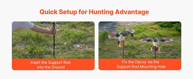 VEVOR Spinning Wing Motion Duck Decoy Outdoor Realistic Teal Decoys for Hunting 1-Pack