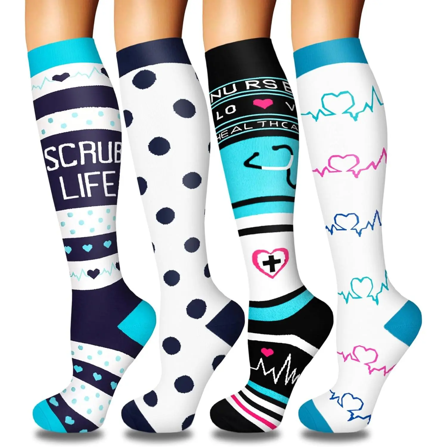 08-2-blue White-4 Pairs