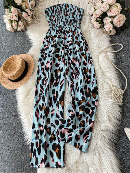 Women's All Over Print Jumpsuit, Elegant Fashion Casual Jumpsuit for Daily Outdoor Wear, Women's Jumpsuits for Summer