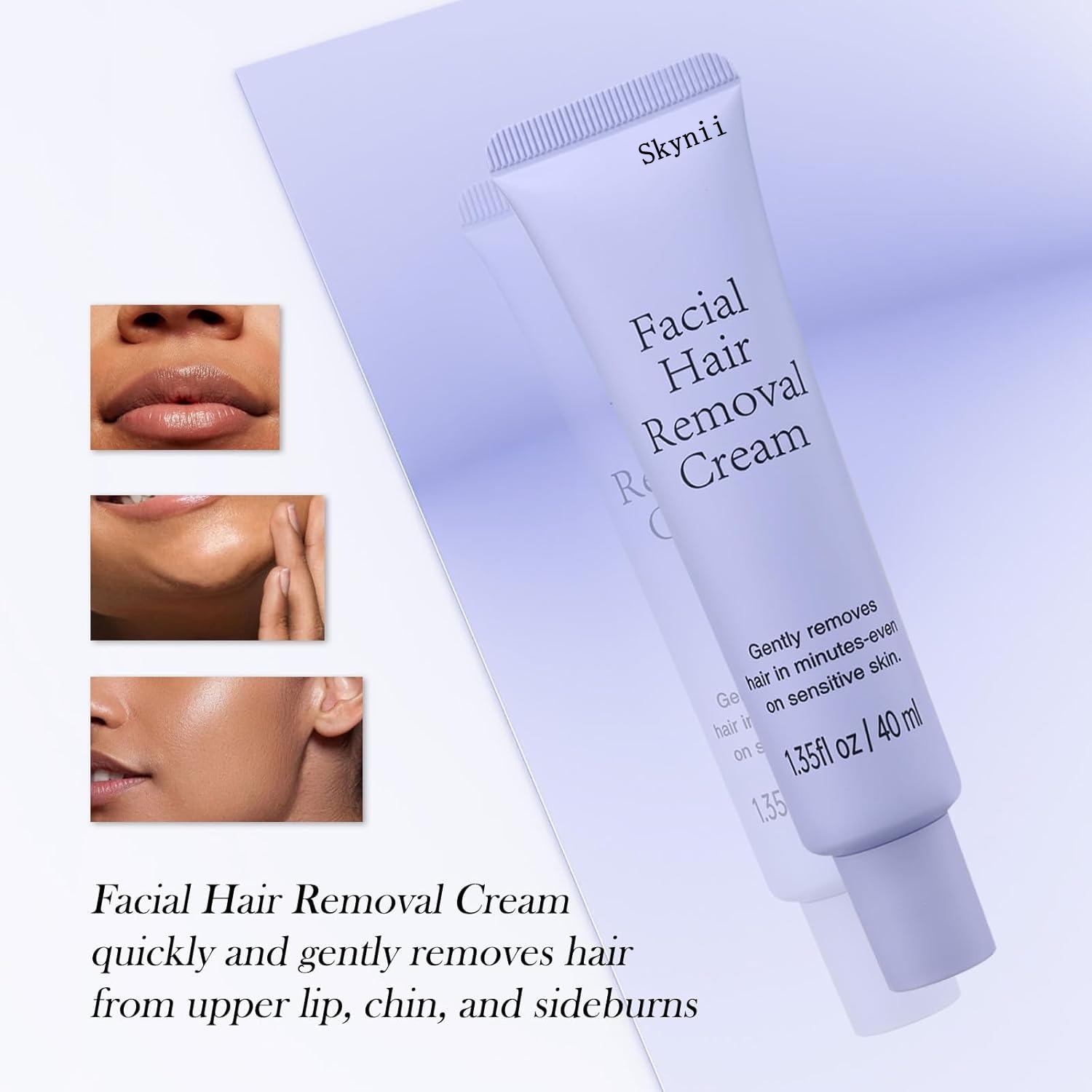 2 Pack Hydrateology Facial Hair Removal Cream, Skynii Facial Hair Removal, Gentle Hairs Removers for Women, Long-Lasting Depilatory Cream for All Skin Types