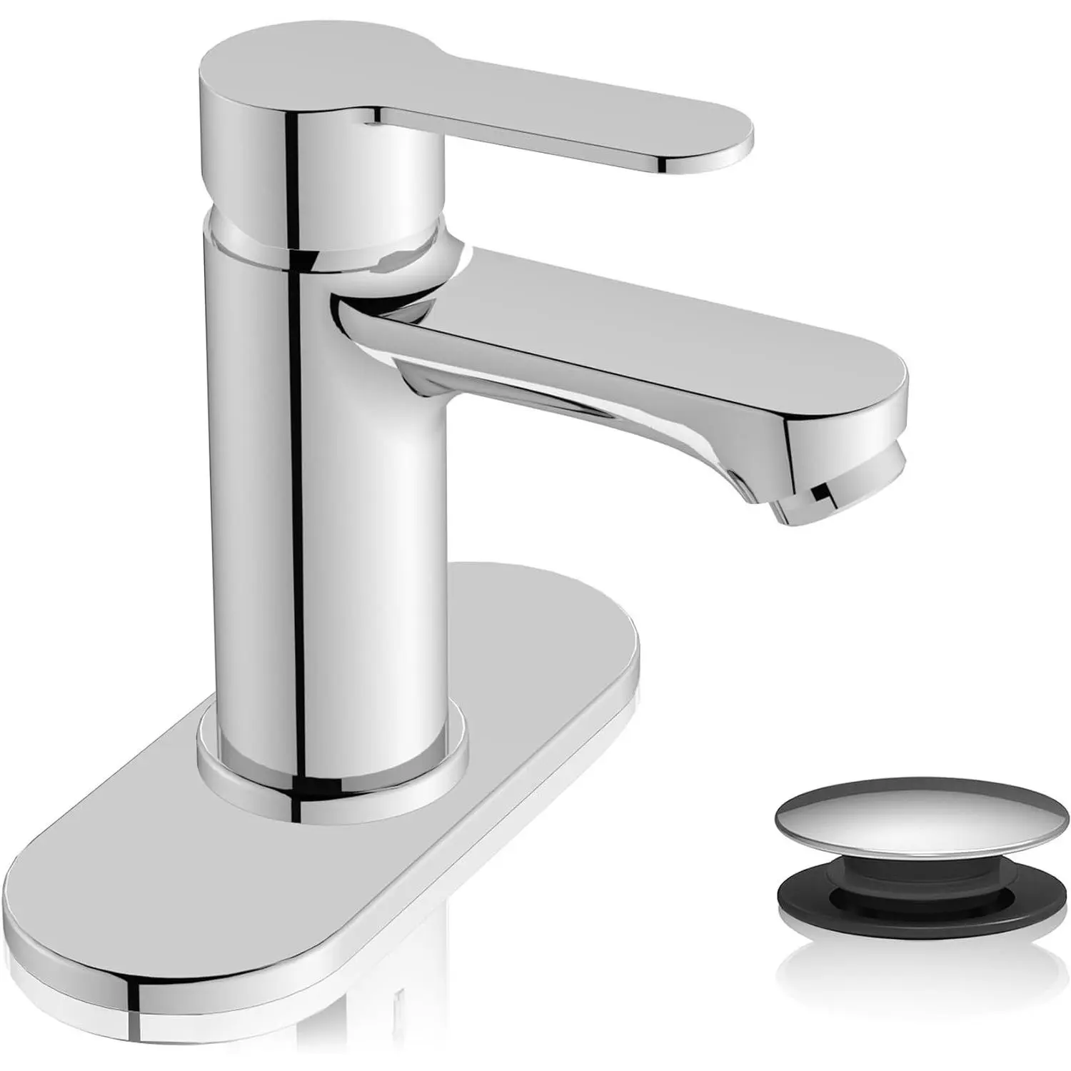 Chrome Bathroom Faucet, Lead-Free, for 1 or 3 Hole 4-Inch Vanity SinkGift
