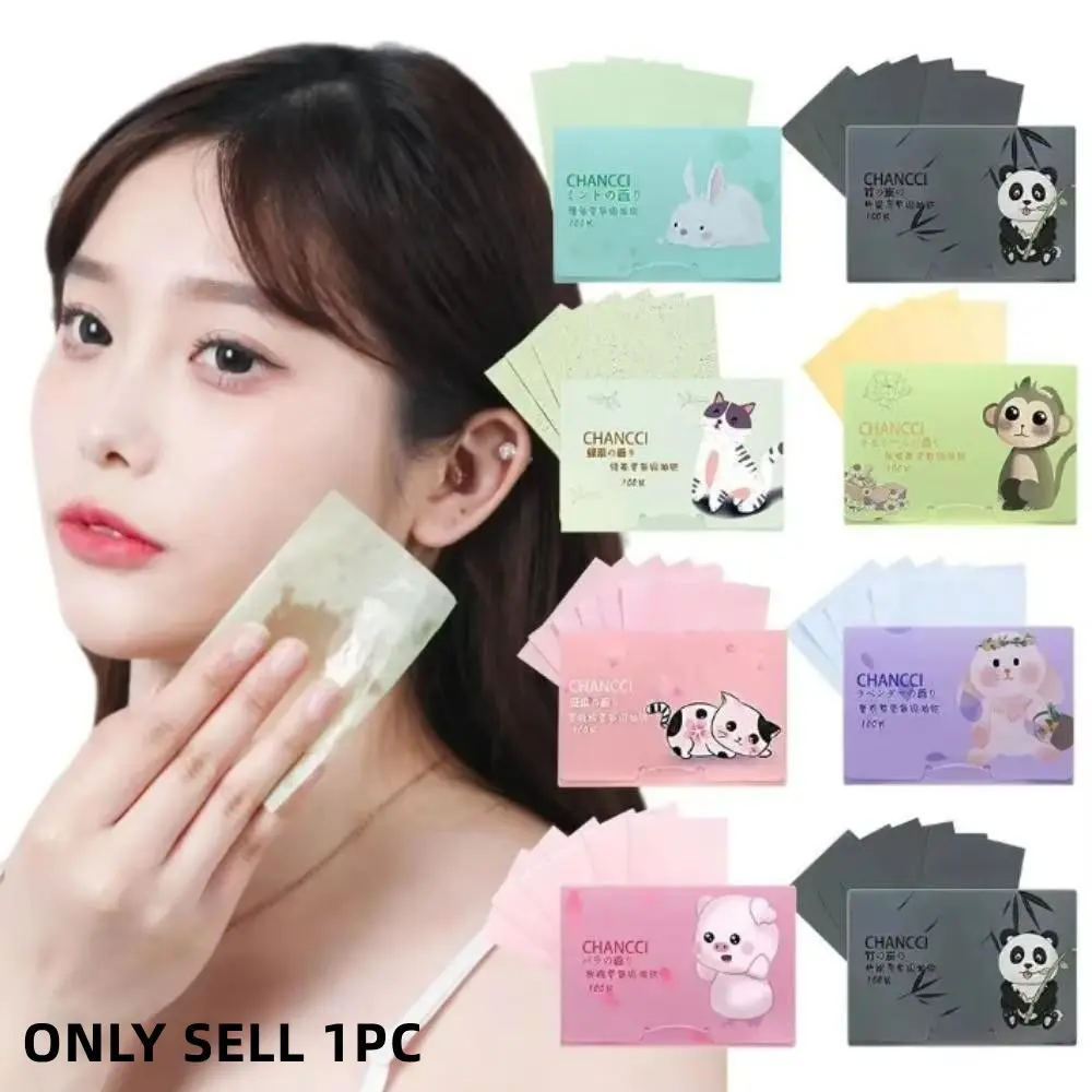 100pcs Protable Face Oil Blotting Paper Matting Wipes Facial Cleanser Oil Control Oil-absorbing Face Cleaning Tools Self Care Tool