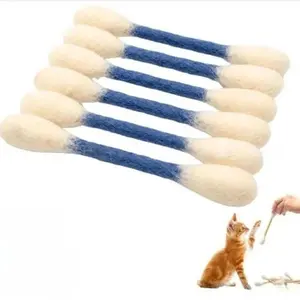 Cat Cotton Swab Shape Toy, Durable Teething Stick, Indoor Cat Entertainment, Engaging Pet Toy, Perfect for Keeping Cats Entertained