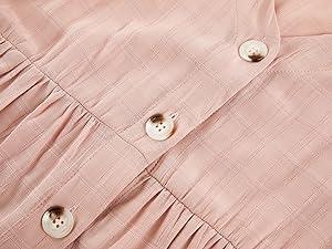 Imily Bela Womens Short Sleeve V Neck Blouse Button Down Shirt Loose Casual Ruffle Hem Babydoll Peplum Tops