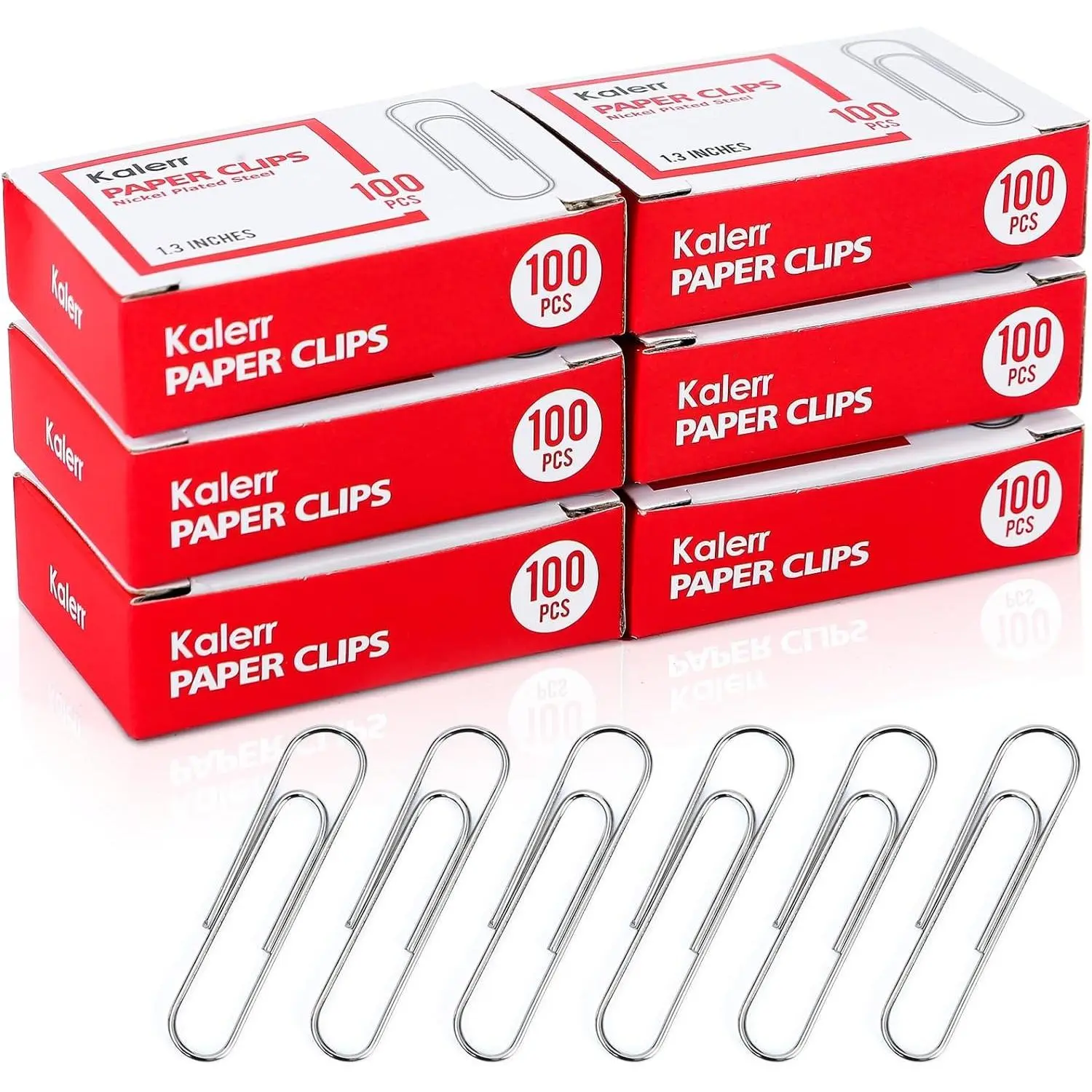 Paper Clips, 600 Pcs Paperclips (6 Boxes of 100 Each), Premium Paper Clip, 1-2/7" Silver Paper Clips Medium (1.3 Inches), Rustproof Metal Paper Clip for Office, School, Home