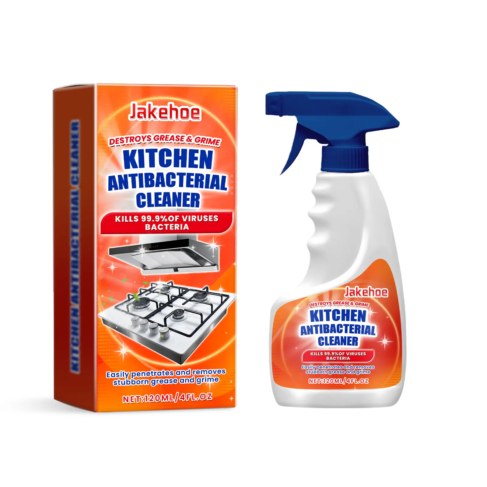 Jakehoe Kitchen Spray Cleaner, Kitchen Stove Hood Cleaning Oil And Dirt Removal Cleaner