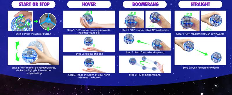 2026 Ultimate Hover Orb Spinner – Auto-Return Boomerang Drone | Galactic Globe with LED Lights | Backyard Party & Christmas Present – Boys Girls 8-14!